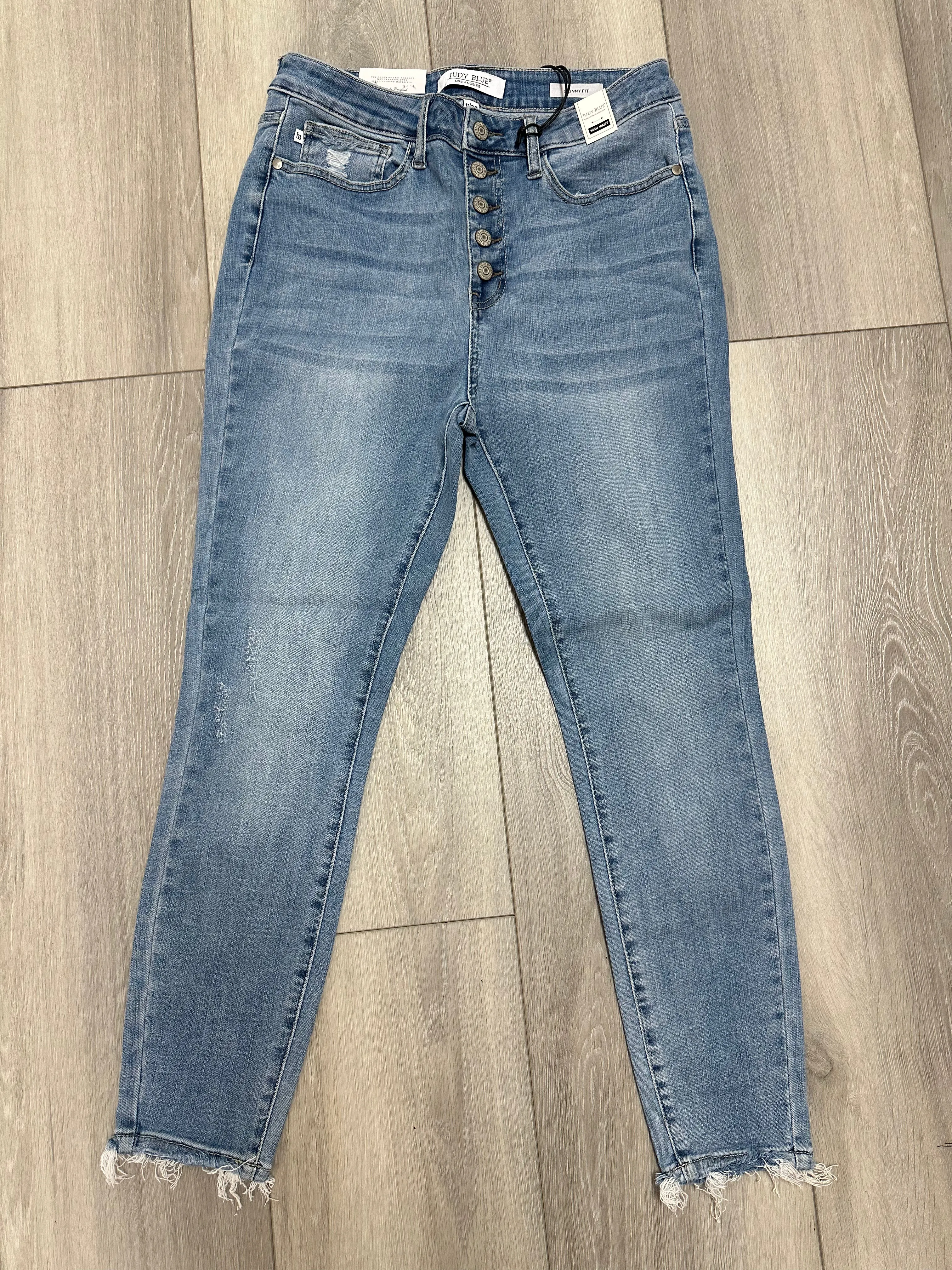 Keeley Button Fly Skinny Jeans